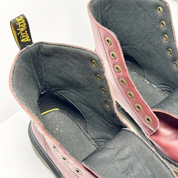 Dr. Martens Women’s Luana Leather Boots Cherry Red Smooth Sz 9 - Picture 6 of 16